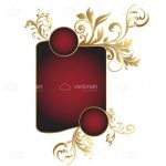 Abstract Red and Gold Floral Card